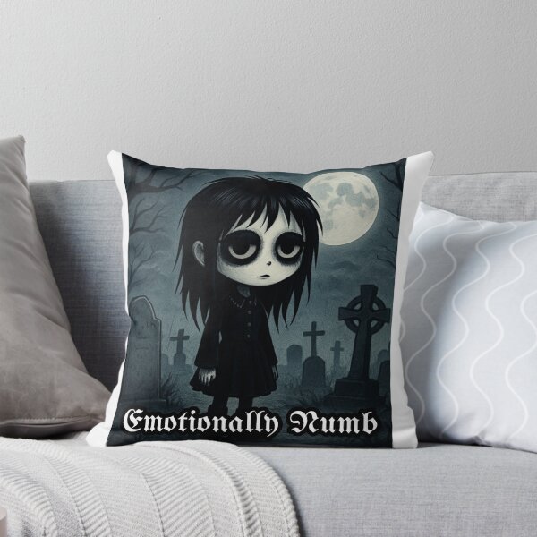Item preview, Emotionally Numb Goth Girl Cute Dark Aesthetic Sad Emo Sticker designed and sold by LumereAndCoeur.