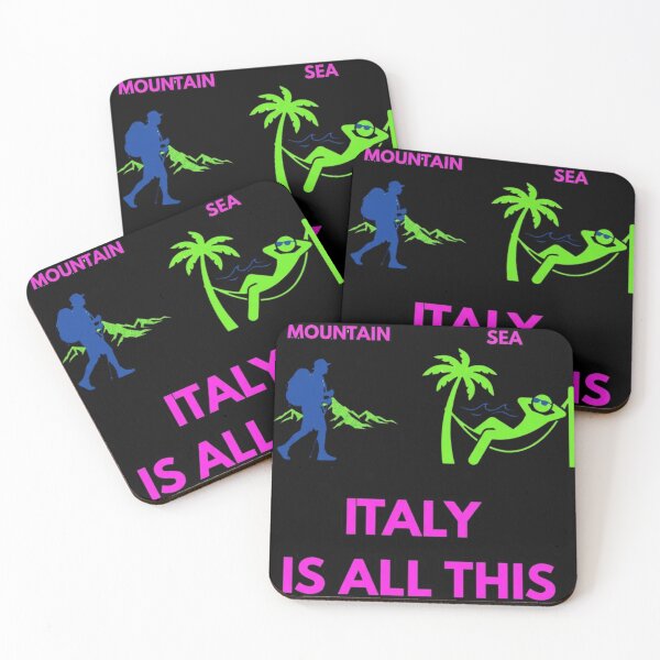 Item preview, Italy Travel Vacation: Mountain or Sea - Italy Is All This Neon Pop Black Version designed and sold by TheItaliandilemma.