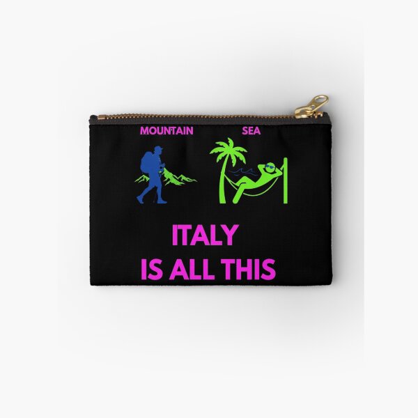 Item preview, Italy Travel Vacation: Mountain or Sea - Italy Is All This Neon Pop Black Version designed and sold by TheItaliandilemma.