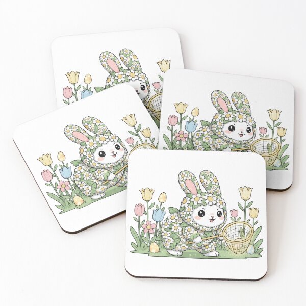 Item preview, cute cartoon bunny rabbit in flower costume for an easter spring celebration designed and sold by Jdee23.