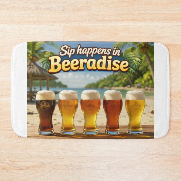 Item preview, Sip Happens in Beeradise – Tropical Beer Art for Home Bars & Man Caves designed and sold by Peace,love,andbeaches.