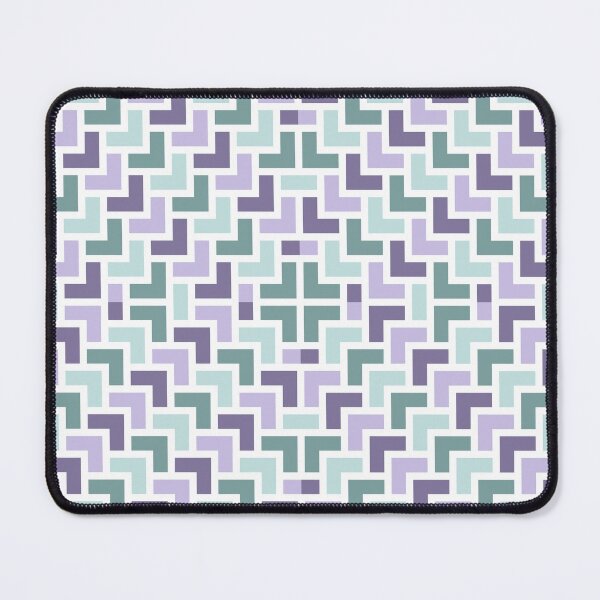 Item preview, Purple and green geometric seamless repeating pattern designed and sold by SeamlessDsign.