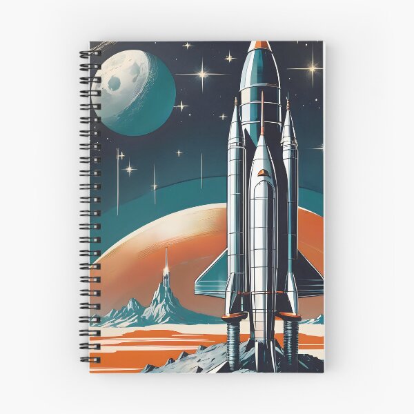 Item preview, Classic Sci Fi Rocket on Distant Planet Surface. designed and sold by MissYouONLY.