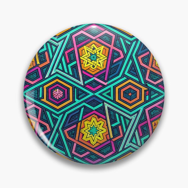 Item preview, Neon multicolor geometric pattern 1 designed and sold by michplante60.
