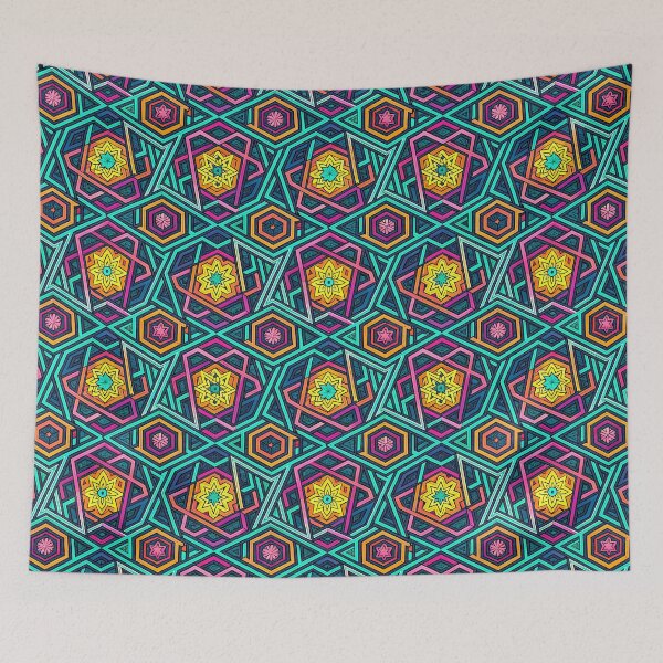Item preview, Neon multicolor geometric pattern 1 designed and sold by michplante60.