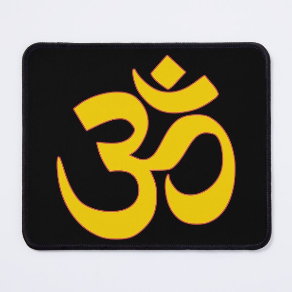 Item preview, om symbol in yellow color, zen yoga meditation spiritual positive energy design designed and sold by rikyfreestyle.