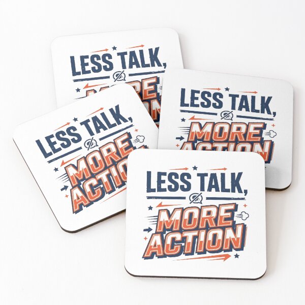Item preview, Less Talk More Action Poster | Productivity Quote Wall Art | Minimalist Motivational Print designed and sold by NOVOZA.