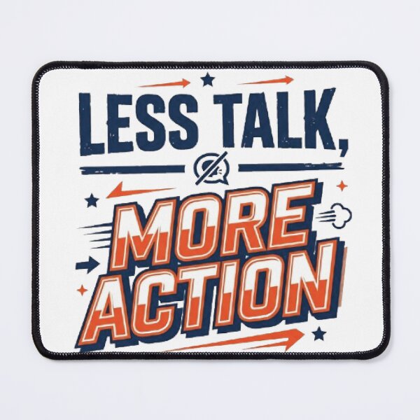 Item preview, Less Talk More Action Poster | Productivity Quote Wall Art | Minimalist Motivational Print designed and sold by NOVOZA.