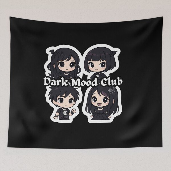Item preview, Dark Mood Club Kawaii Goth Characters Cute Emo Aesthetic Sticker Pack designed and sold by LumereAndCoeur.