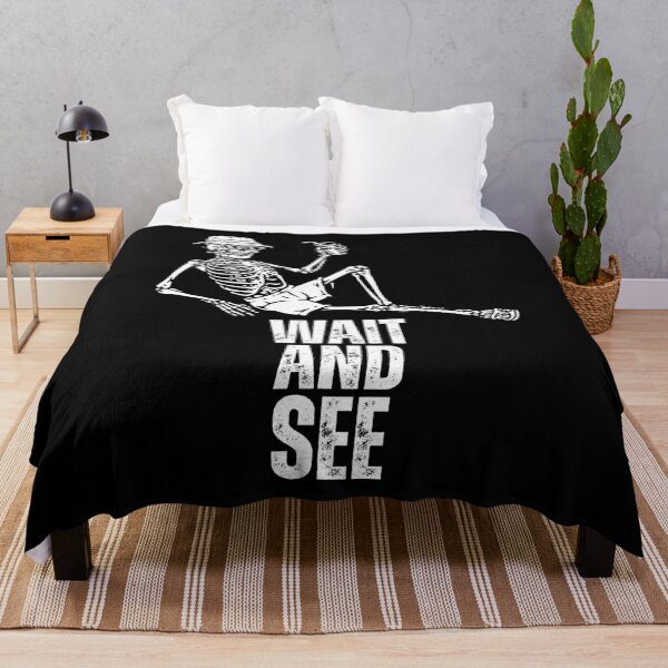 Item preview, Wait and See Skeleton – Funny Lazy Summer Skull Drinking Design designed and sold by Karim-Karem.