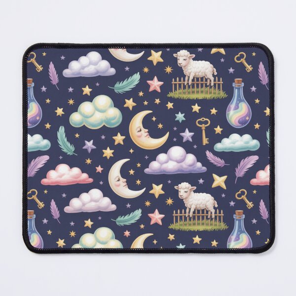 Item preview, Dreamy Moon Sheep Stars Feathers Magic Bottle Seamless Pattern designed and sold by Midnight Veil Designs.