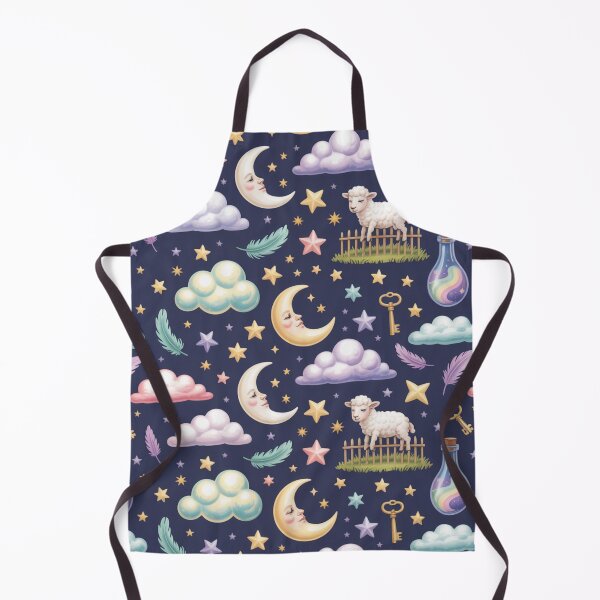 Item preview, Dreamy Moon Sheep Stars Feathers Magic Bottle Seamless Pattern designed and sold by Midnight Veil Designs.