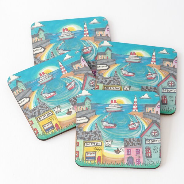Item preview, Seaside Boat Drawing designed and sold by jaggerstudios.
