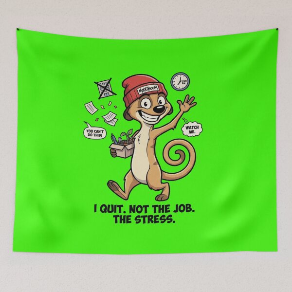 Item preview, MaXiBoOM: I Quit The Stress - 90s Retro Cartoon Meerkat designed and sold by mAXiBoOM.