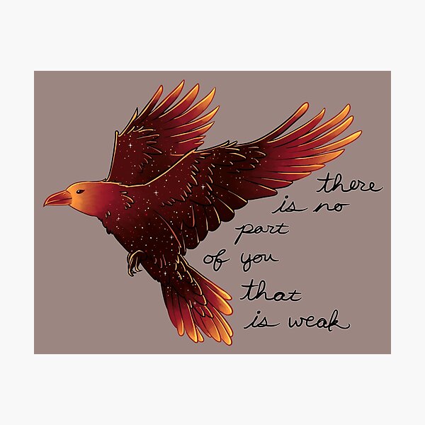 "There is No Part of You That is Weak" Galaxy Raven Photographic Print