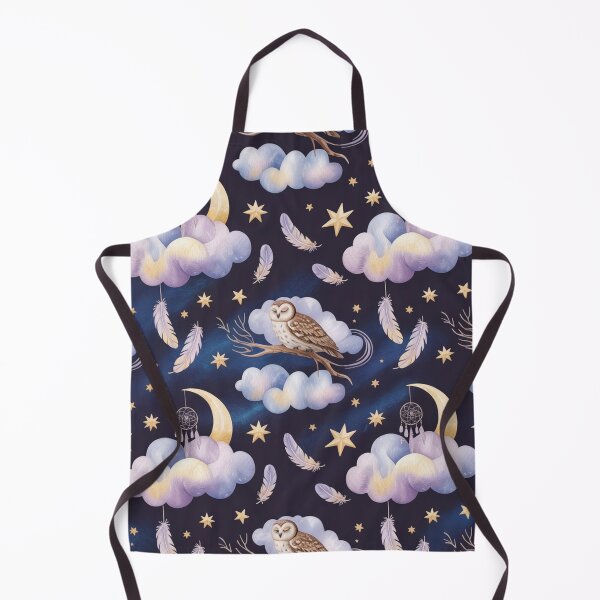 Item preview, Dreamy Moon Owls Dreamcatcher Clouds Stars Feathers Night Sky Pattern designed and sold by Midnight Veil Designs.