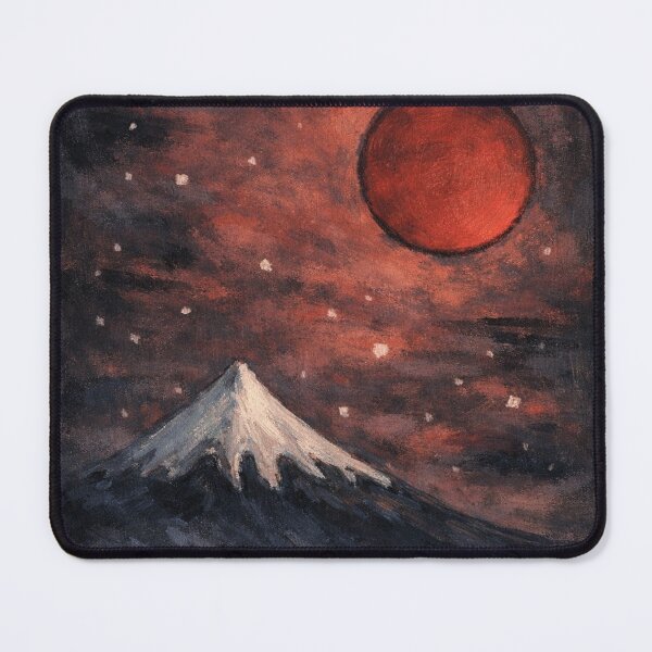 Aperçu de l'œuvre Lune rouge au-dessus du mont Fuji créée et vendue par Abzed.