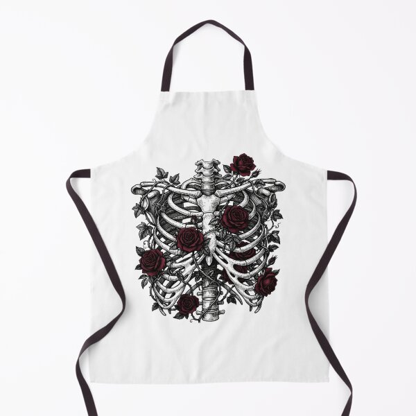 Item preview, Victorian Gothic Ribcage Illustration with Dark Red Roses and Ivy designed and sold by Ich-Studio.