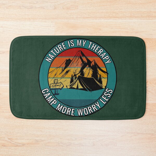 Item preview, Nature Is My Therapy Camp More Worry Less Vintage Camping Badge Outdoor Nature Lover Design designed and sold by Negisandeep studio.