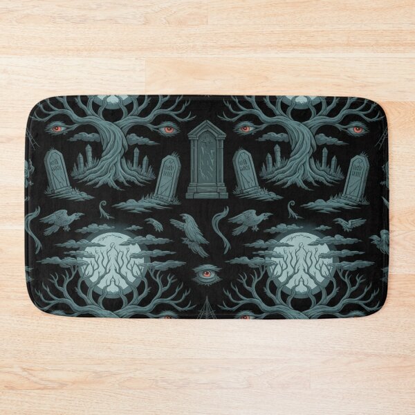 Item preview, Dark Gothic Halloween Ravens Moonlit Graveyard Seamless Pattern designed and sold by Midnight Veil Designs.