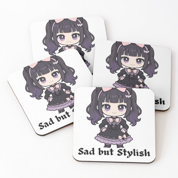Item preview, Sad but Stylish Cute Goth Girl Kawaii Dark Aesthetic Sticker designed and sold by LumereAndCoeur.