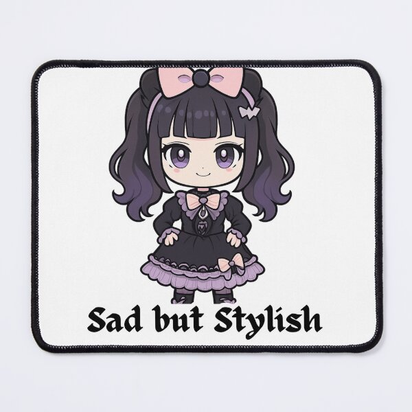 Item preview, Sad but Stylish Cute Goth Girl Kawaii Dark Aesthetic Sticker designed and sold by LumereAndCoeur.