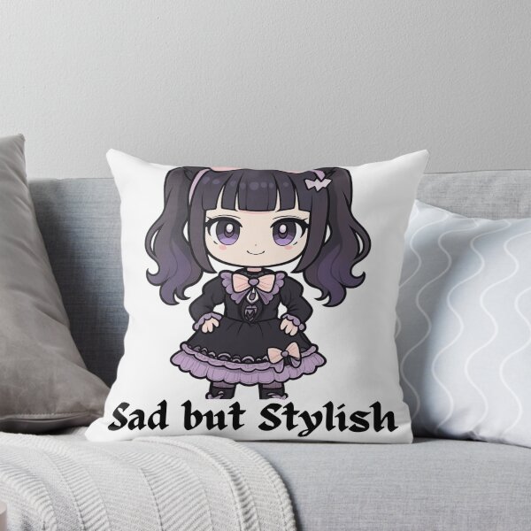 Item preview, Sad but Stylish Cute Goth Girl Kawaii Dark Aesthetic Sticker designed and sold by LumereAndCoeur.