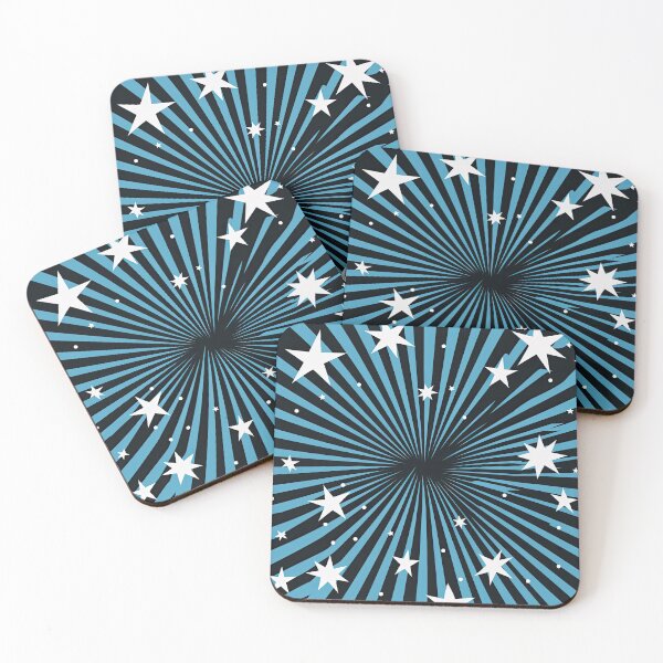 Item preview, Retro Starburst Galaxy Pattern | Mid Century Modern Space Rays | Blue Black Abstract Stars designed and sold by CraftedHome.