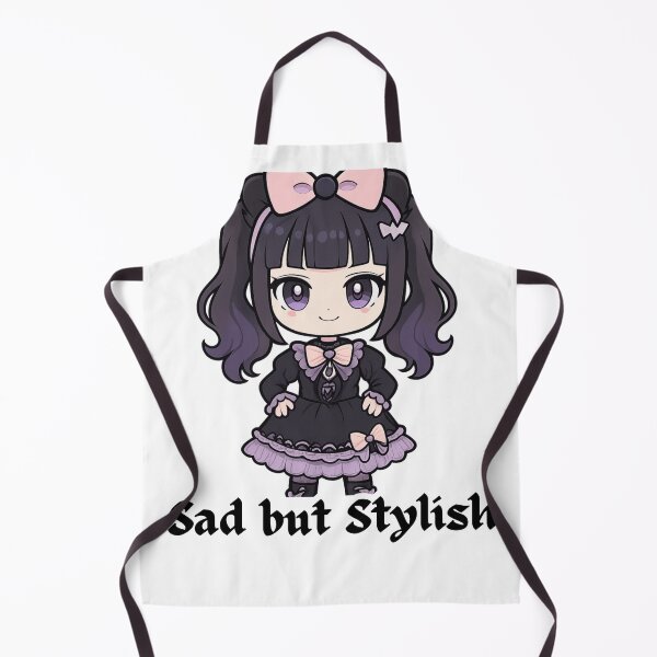 Item preview, Sad but Stylish Cute Goth Girl Kawaii Dark Aesthetic Sticker designed and sold by LumereAndCoeur.
