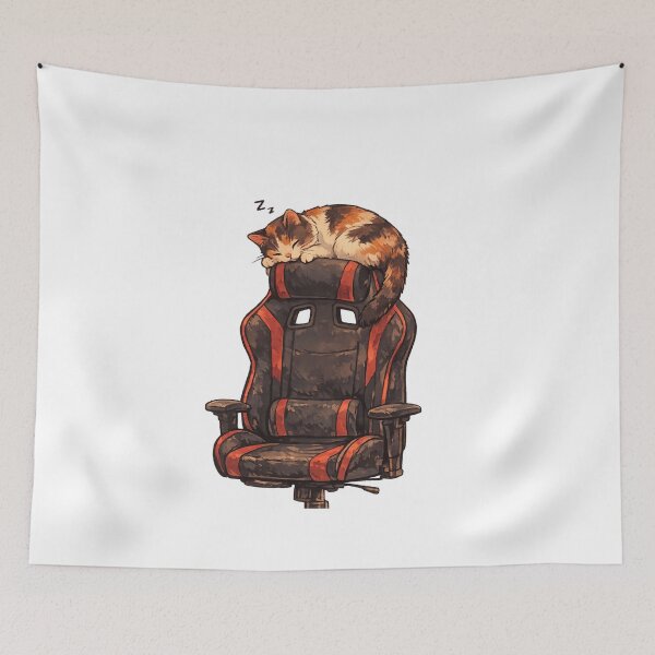 Item preview, Feline Nap – Sleeping Cat in Gaming Chair designed and sold by NextNoob485.