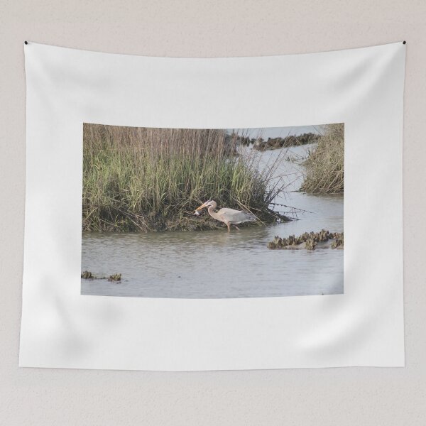 Item preview, Heron Catching Fish in Wetlands designed and sold by Cynthia48.