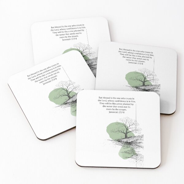 Item preview, Jeremiah 17:7–8 Bible Verse | Trust in the Lord Scripture | Tree Planted by Water | Christian Minimalist Faith Art designed and sold by QuietBibleLines.