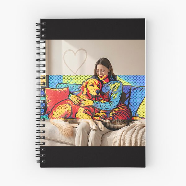 Item preview, Quiet Embrace – Woman, Golden Retriever & Cat in Minimalist Serenity #7 designed and sold by Helios Be. Lavsh.