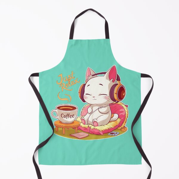 Item preview, Cute Kawaii Kitty and coffee time Just relax designed and sold by madevdine.