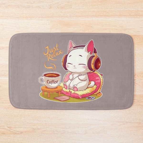 Item preview, Cute Kawaii Kitty and coffee time Just relax designed and sold by madevdine.