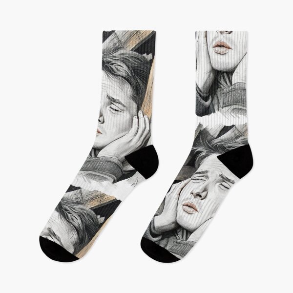 Item preview, Sad Man Sketch Art | Emotional Portrait Drawing | Mental Health Awareness | Black and White Aesthetic Illustration designed and sold by ChenEngEng.