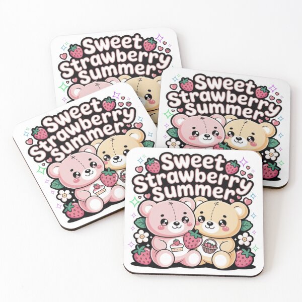 Item preview, Sweet Strawberry Summer Kawaii Teddy Bear T-Shirt – Cute Strawberry Aesthetic Cartoon Design for Kawaii Lovers & Gift Buyers designed and sold by GemBob Creations.