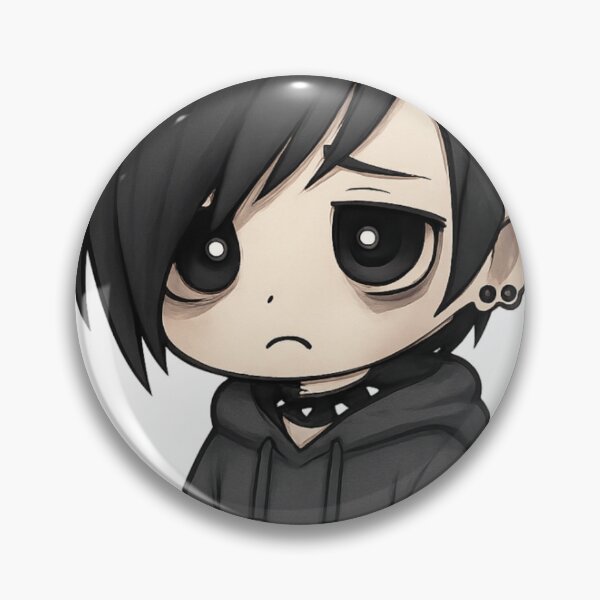 Item preview, Creepy Cute Emo Boy Kawaii Goth Aesthetic Sad Anime Sticker designed and sold by LumereAndCoeur.