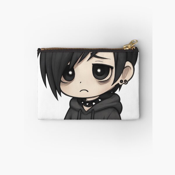 Item preview, Creepy Cute Emo Boy Kawaii Goth Aesthetic Sad Anime Sticker designed and sold by LumereAndCoeur.