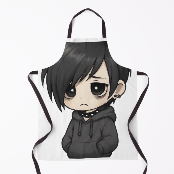Item preview, Creepy Cute Emo Boy Kawaii Goth Aesthetic Sad Anime Sticker designed and sold by LumereAndCoeur.