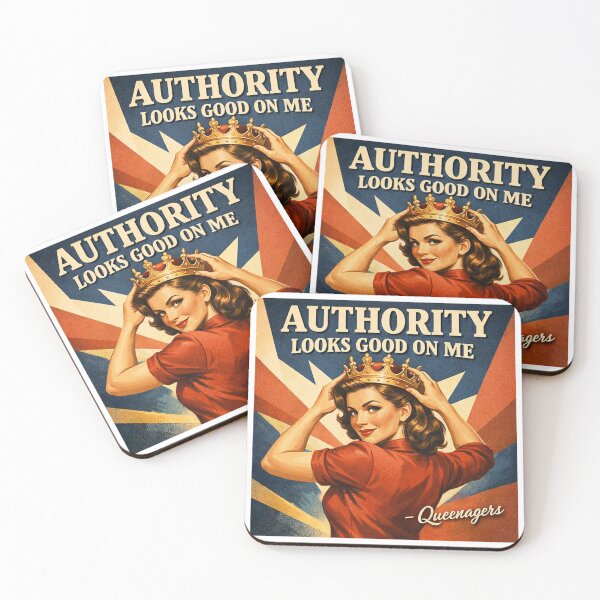 Item preview, Authority Looks Good on me - Queenager - mug, Sticker & Shirt designed and sold by Quietest Riot.