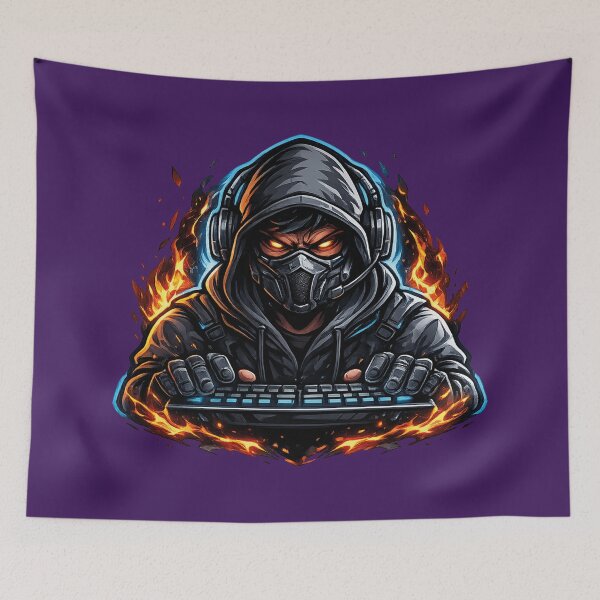 Item preview, Gamer on Fire – Flaming Esports Player Design designed and sold by MerlinWear.
