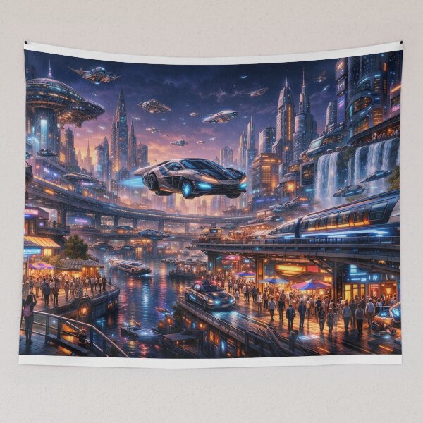 Item preview, Futuristic Cityscape designed and sold by AndreBarnard.