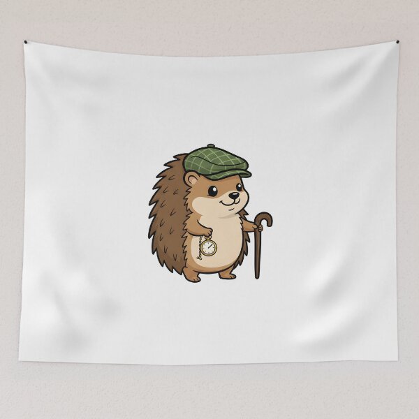 Item preview, Cute Detective Hedgehog Cartoon Vintage Mystery Design. designed and sold by The-T-In-Retro.