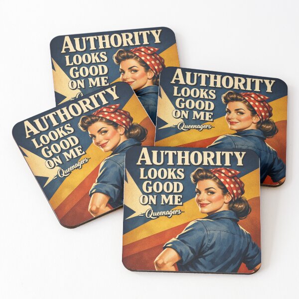 Item preview, Authority Looks Good on me - Queenager - mug, Sticker & Shirt designed and sold by Quietest Riot.