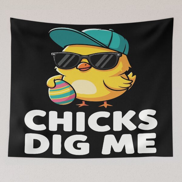 Item preview, FUNNY hip hop easter CHICKS DIG ME designed and sold by Uglyandcute.