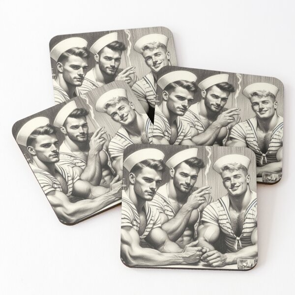 Item preview, 1940s Vintage Sailors "Shoreleave" San Francisco Tom of Finland Tribute Gay Pride Graphic Design designed and sold by ItsAKinkThing.
