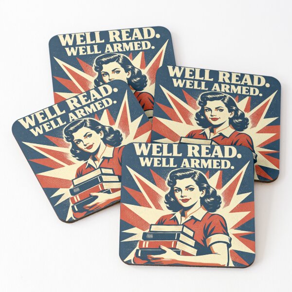 Item preview, Well read and Well Armed Queenager - mug, Sticker & Shirt designed and sold by Quietest Riot.