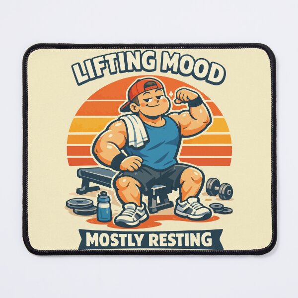 Item preview, Lifting Mood Mostly Resting Gym Humor Retro designed and sold by entinta2.