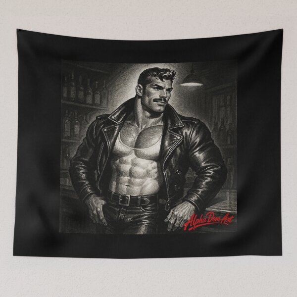 Item preview, Alpha Dom Art: Masters of Leather Dominion in Black Tom of Finland Tribute Defiant Currency Berlin Pride designed and sold by ItsAKinkThing.